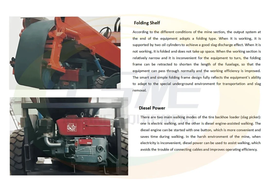 Underground Mining Wheel Crawler Grilled Slag Machine/Mucking Loader for Coal Mine